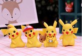 Taart topper Pokemon - Battle Ready - 4 Figuurtjes - Pikachu