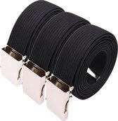 Safekeepers extra lange koppelriem - Canvas riem - military belt - 3 stuks zwart