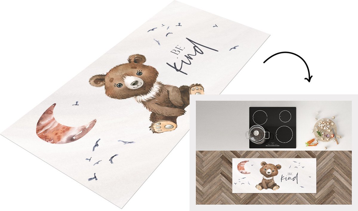 Keukenloper - Loper keuken - Spreuken - Be kind - Kinderen - Quotes - 120x50 cm - Keukenlo