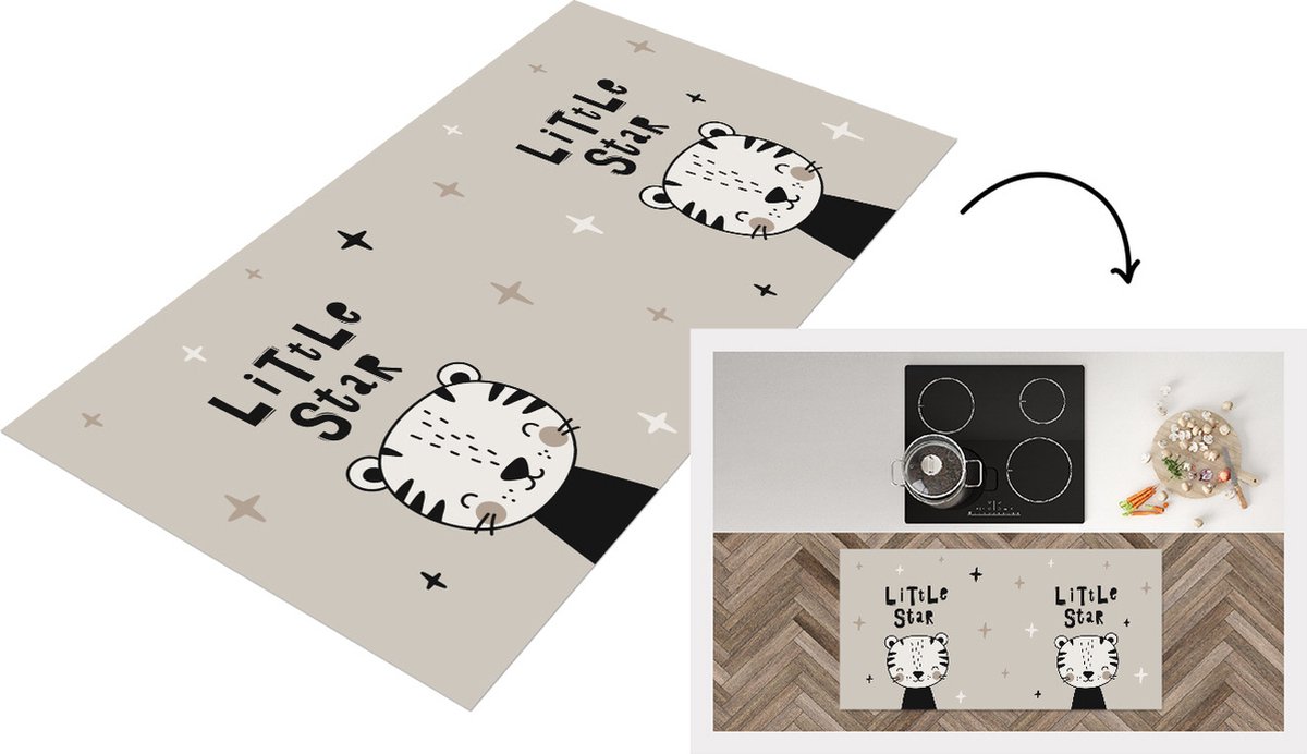KitchenYeah Keukenloper - Loper keuken - Little star - Quotes - Spreuken - Kinderen - 120x60 cm - Keukenloper vinyl Multicolor