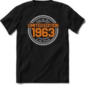 1963 Limited Edition | Feest Kado T-Shirt Heren - Dames | Zilver - Goud | Perfect Verjaardag Cadeau Shirt | Grappige Spreuken - Zinnen - Teksten | Maat M