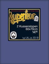 Superieur 100% katoenen kussenslopen | Blauwe kussenslopen | set van 2 | Percaline katoen | 60x70 Blauw