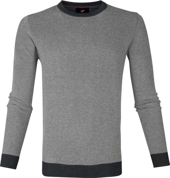 Suitable - Katoen Thomas Pullover Grijs - Heren - Maat XXL - Modern-fit