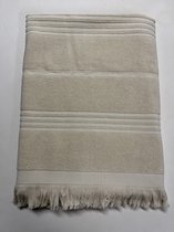 Handdoek | Hamamdoek met één zijde badstof | Terry | Sand/Beige | 100 x 170 CM