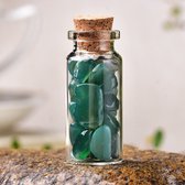 Bixorp Gems - Kristallen Flesje Edelstenen Groene Agaat - Prachtige Natuurlijke Groene Agaat in Kristallen Fles - 60mm