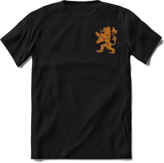 Nederland - Goud - T-Shirt Heren / Dames  - Nederland / Holland / Koningsdag Souvenirs Cadeau Shirt - grappige Spreuken, Zinnen en Teksten. Maat 3XL