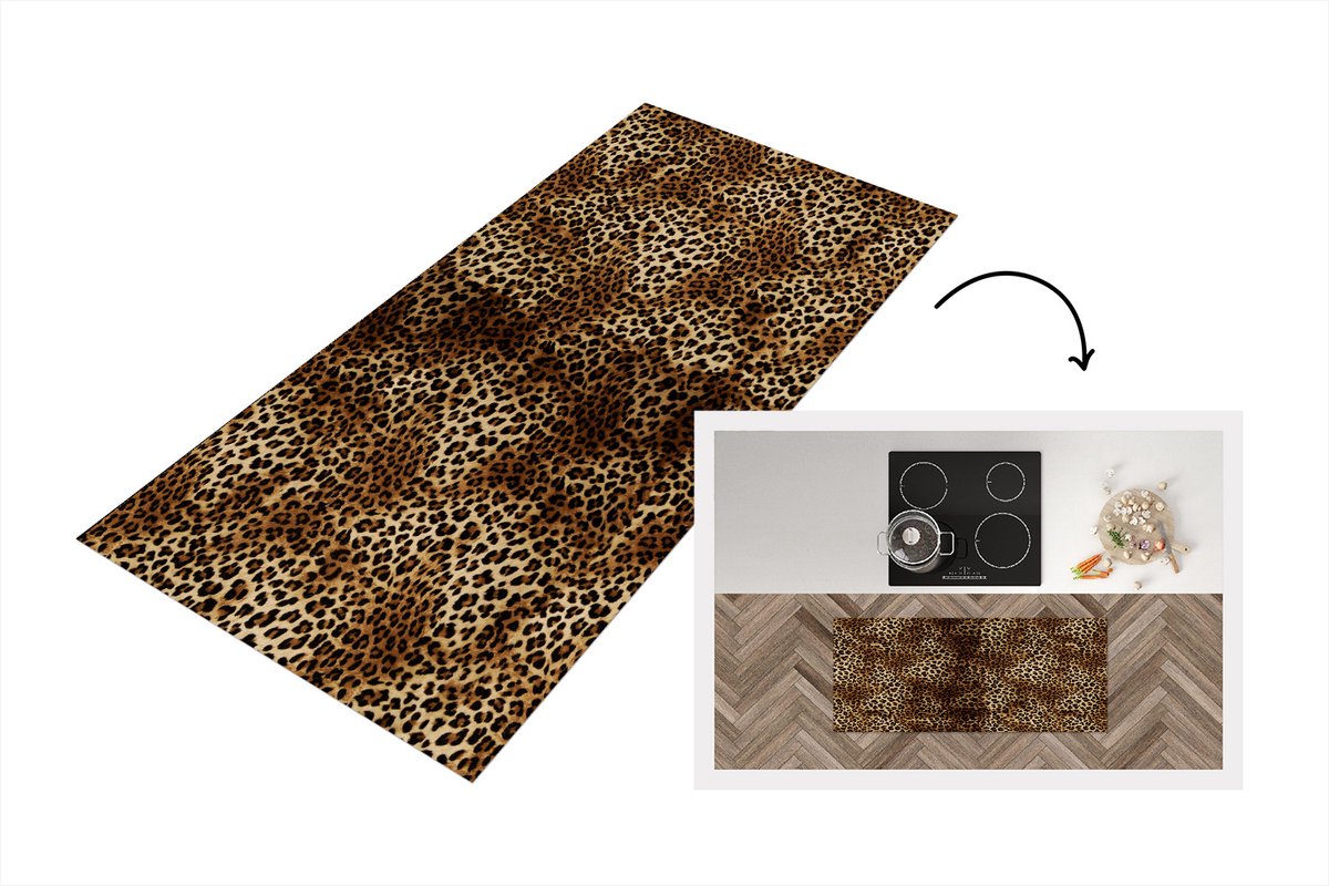 Keukenloper - Loper keuken - Luipaard - Patronen - Dieren - 120x50 cm - Keukenloper vinyl
