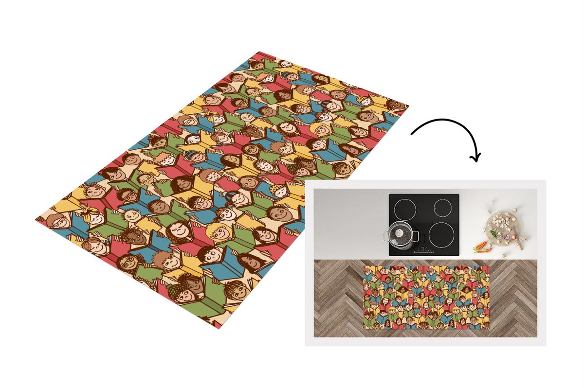 KitchenYeah Keukenloper - Loper keuken - Patronen - Boek - Kinderen - Keukenloper vinyl multicolor, foto 4