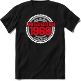 1968 Limited Edition | Feest Kado T-Shirt Heren - Dames | Wit - Rood | Perfect Verjaardag Cadeau Shirt | Grappige Spreuken - Zinnen - Teksten | Maat XL