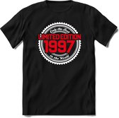 1997 Limited Edition | Feest Kado T-Shirt Heren - Dames | Wit - Rood | Perfect Verjaardag Cadeau Shirt | Grappige Spreuken - Zinnen - Teksten | Maat XL