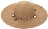 Fashionable Zomerhoed Beach Look Khaki