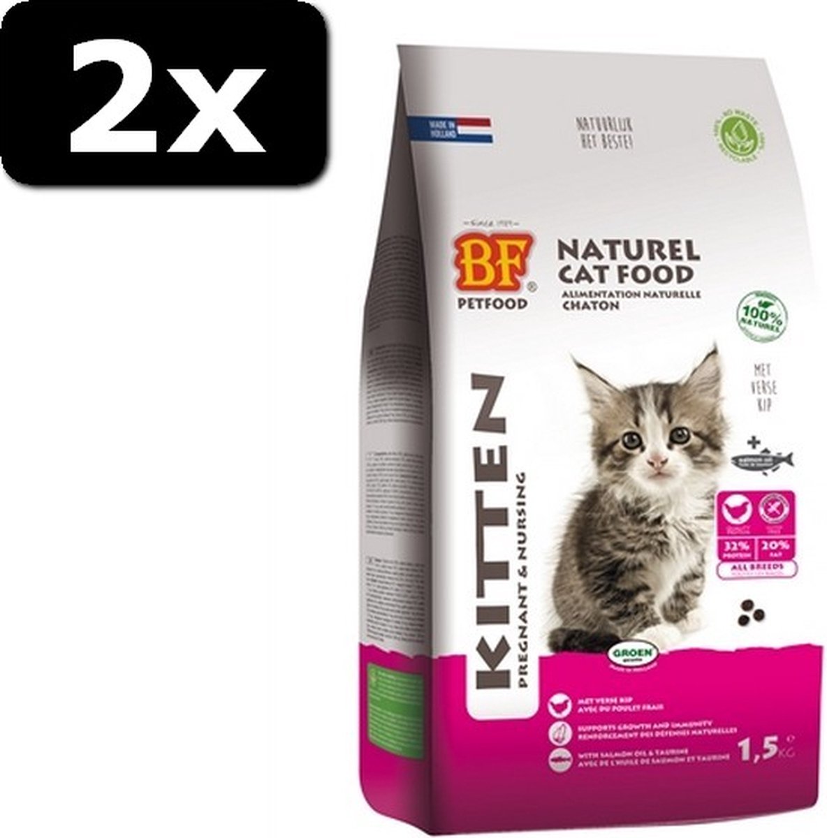 2x BIOFOOD CAT KITTEN 1,5KG