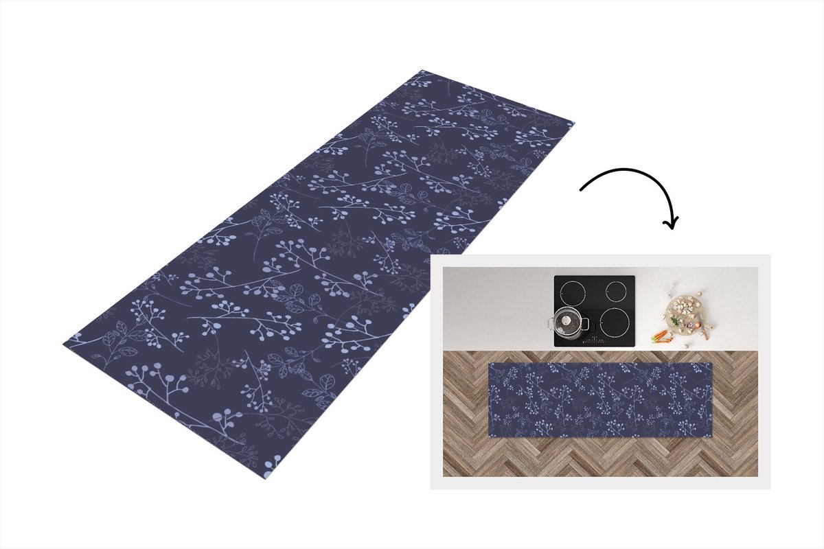 Keukenloper - Loper keuken - Tak - Bloesem - Patronen - 180x60 cm - Keukenloper vinyl