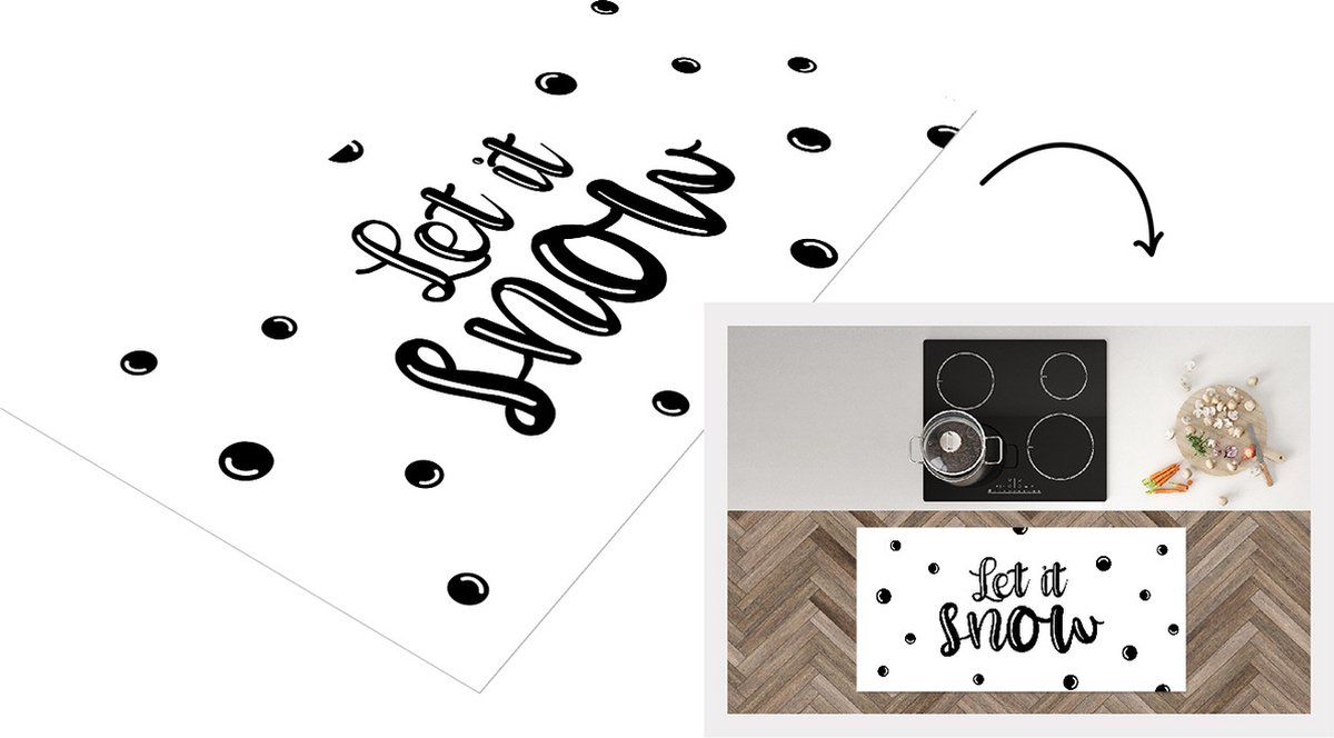 KitchenYeah Keukenloper - Loper keuken - Kerst - Quotes - Sneeuw - Let it snow - Spreuken - 120x60 cm - Keukenloper vinyl Multicolor