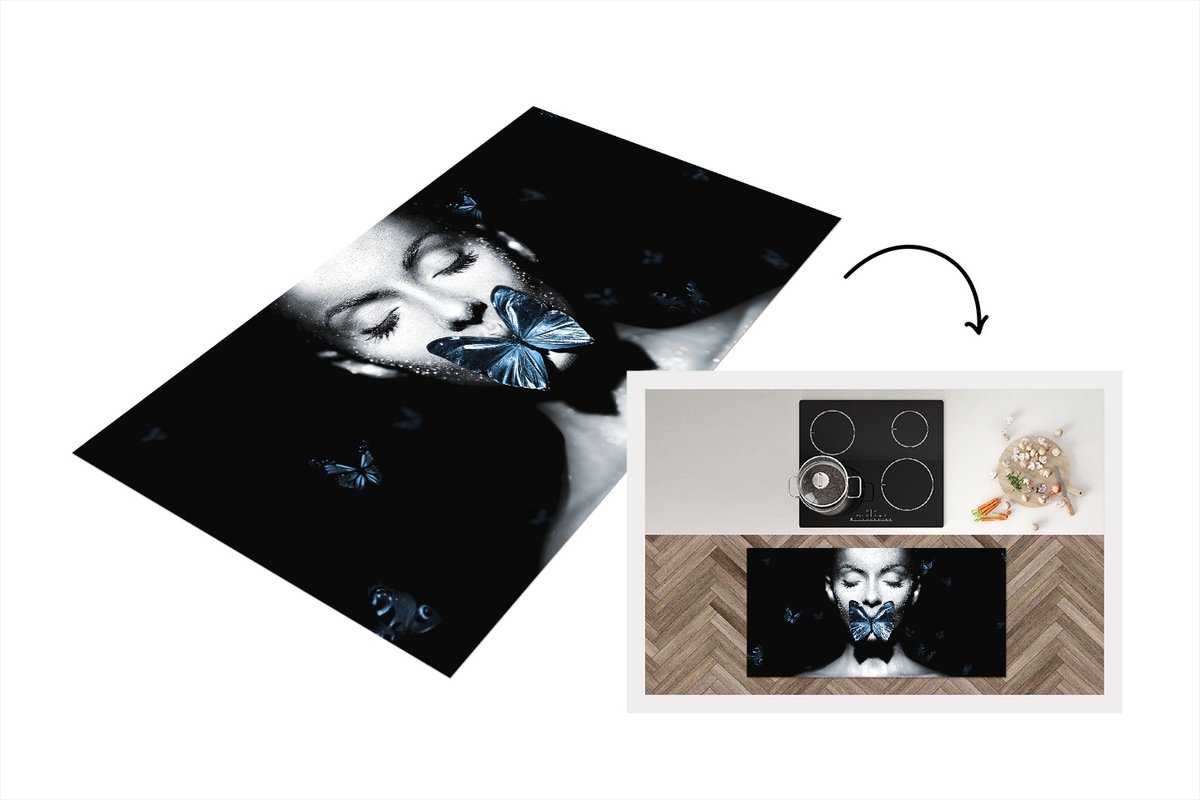 KitchenYeah Keukenloper - Loper keuken - Vrouw - Luxe - Vlinder - Keukenloper vinyl multicolor, foto 2