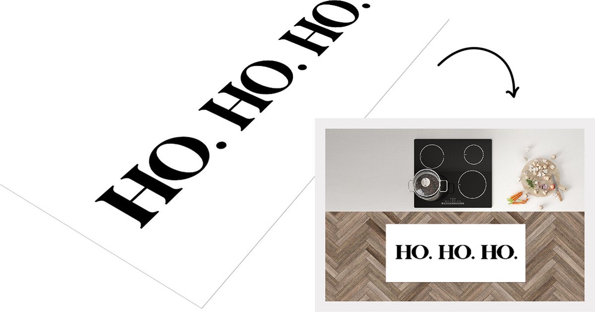 KitchenYeah Keukenloper - Loper keuken - Kerstman - Ho ho ho - Quotes - Spreuken - Kerst - 120x50 cm - Keukenloper vinyl Multicolor