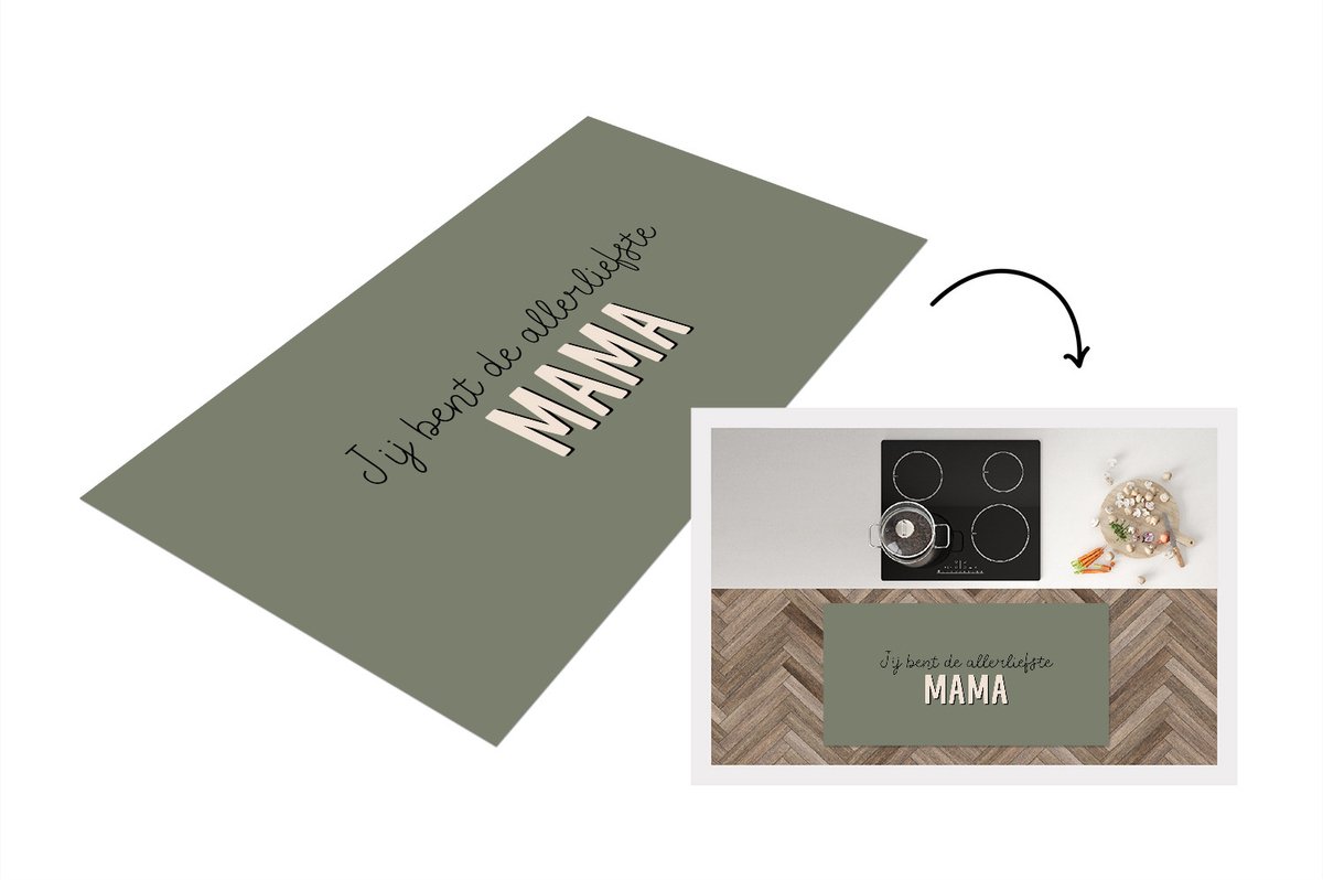 KitchenYeah Keukenloper - Loper keuken - Spreuken - Quotes Jij bent de allerliefste Mama - Moederdag - Moeder cadeautje - 120x60 cm - Keukenloper vinyl Multicolor