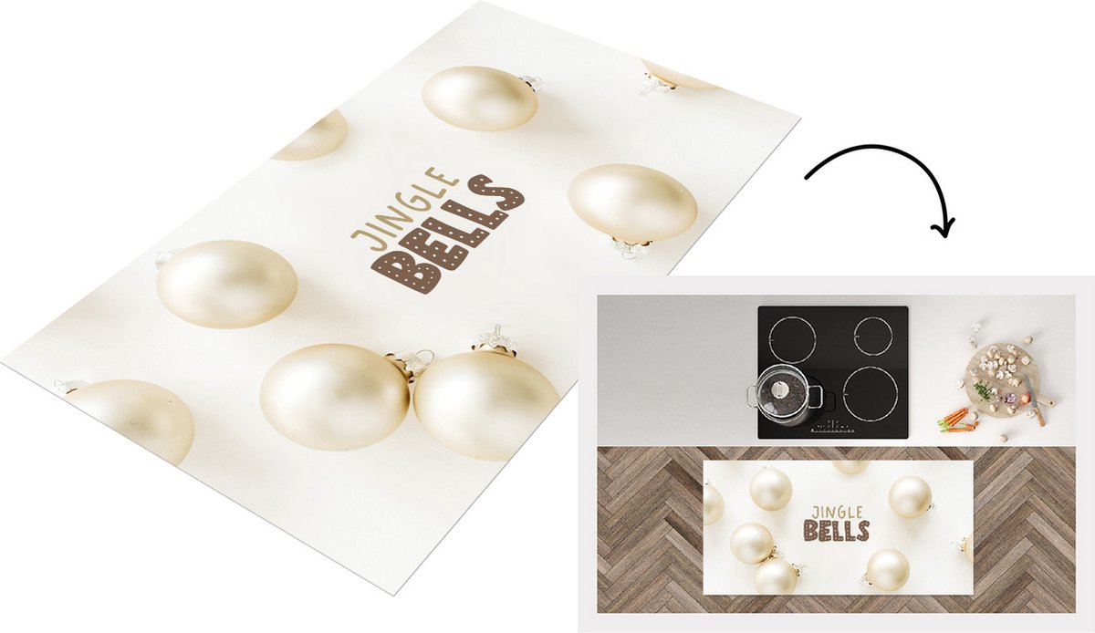 Keukenloper - Loper keuken - Kerst - Wit - Quote - 120x60 cm - Keukenloper vinyl