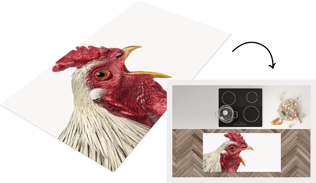 KitchenYeah Keukenloper - Loper keuken - Haan - Kraait - Slaapkamer - Woonkamer - 120x60 cm - Keukenloper vinyl Multicolor