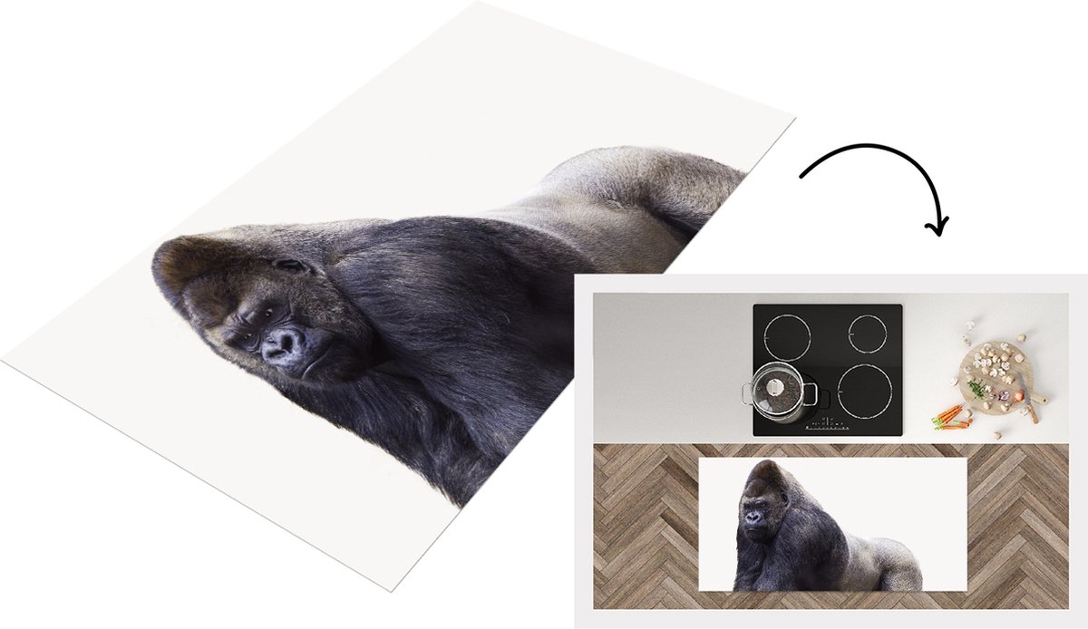 KitchenYeah Keukenloper - Loper keuken - Stoere jongenskamer - Gorilla - 120x60 cm - Keukenloper vinyl Multicolor