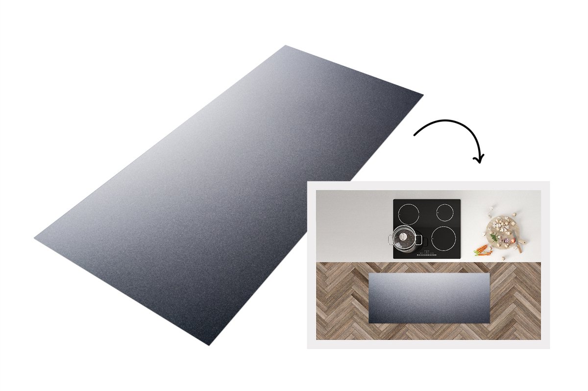 KitchenYeah Keukenloper - Loper keuken - Aluminium print - Metaal - Grijs - 120x50 cm - Keukenloper vinyl Multicolor