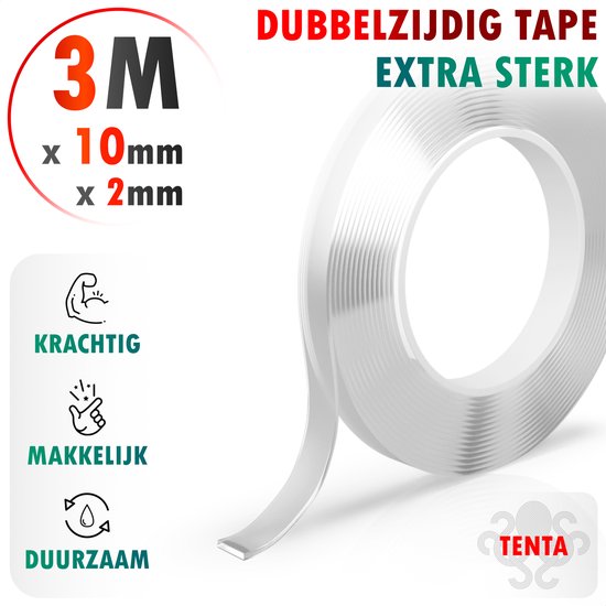 TENTA® Dubbelzijdig Tape Extra Sterk - 3m x 10mm x 2mm