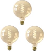 3 stuks Calex LED Globe G125 E27 3.8W 2100K Goud Dimbaar
