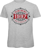 1997 The One And Only | Feest Kado T-Shirt Heren - Dames | Antraciet - Donker Rood | Perfect Verjaardag Cadeau Shirt | Grappige Spreuken - Zinnen - Teksten | Maat L