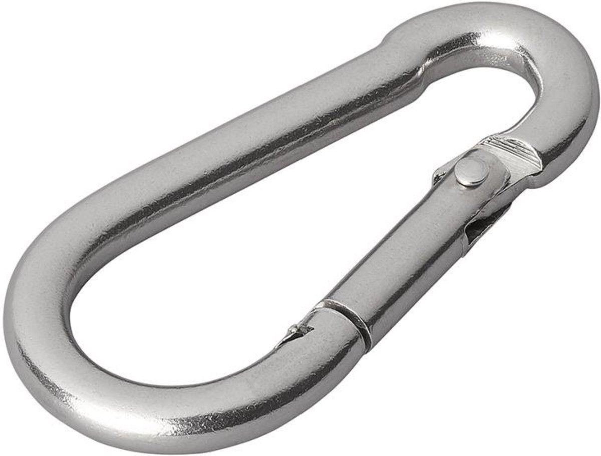 Goedkoopste ProPlus Karabijnhaak - RVS - 5 x 50 mm - Chroom - Niet voor klimmen
