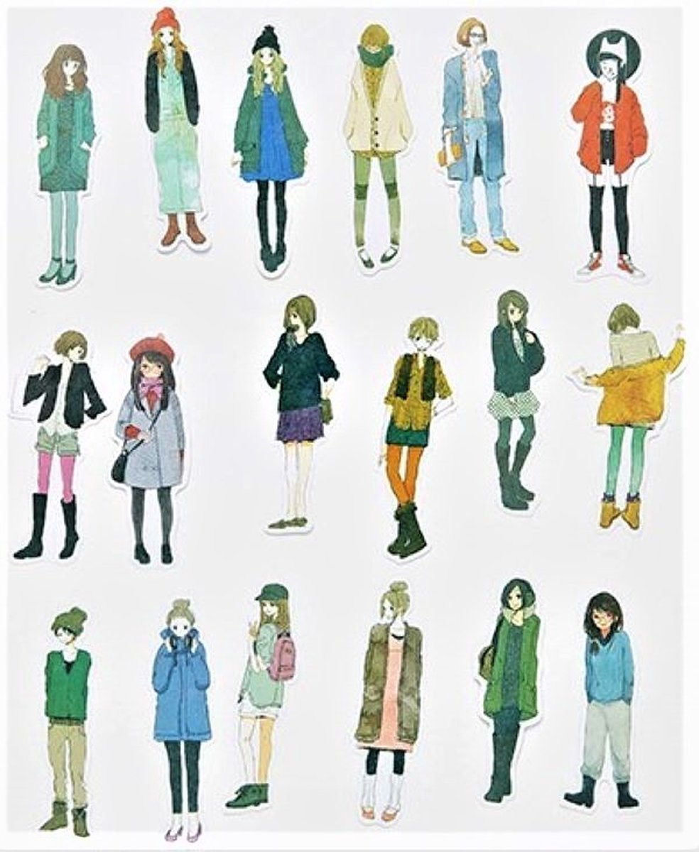 Stickerset Girl - 3 - 18 stuks - Super leuk voor o.a. bulletjournal, scrapbooking en het maken van kaarten