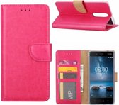 Nokia 6.1 - Hoesje met pasjeshouder - Portemonnee - Bookcase - ROZE