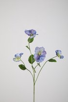 Kunstbloem Viooltje - topkwaliteit decoratie - Blauw - zijden tak - 67 cm hoog