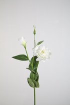 Kunstbloem Lisianthus - topkwaliteit decoratie - Wit - zijden tak - 72 cm hoog - 2 stuks