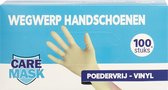 Caremask - Wegwerp handschoenen - vinyl - poedervrij - maat XL - 100 stuks