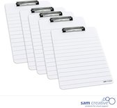 Whiteboard Klembord Lijnen (A4 set 5 stuks) | Notitiebord Whiteboard | Inspectiebord Whiteboard | Whiteboard Clipboard