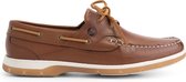 Travelin' Seaton Heren - Leren Moccasins met veter - Bootschoenen - Instappers - Cognac Bruin Leer - Maat 45