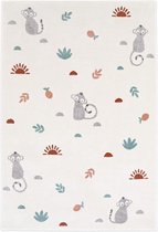 Nattiot - Little Wild Monkey Sienna - Vloerkleed Voor Kinder & Babykamer - Tapijt 120 x 170 cm