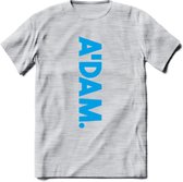 A'Dam Amsterdam T-Shirt | Souvenirs Holland Kleding | Dames / Heren / Unisex Koningsdag shirt | Grappig Nederland Fiets Land Cadeau | - Licht Grijs - Gemaleerd - S