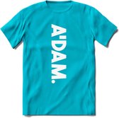 A'Dam Amsterdam T-Shirt | Souvenirs Holland Kleding | Dames / Heren / Unisex Koningsdag shirt | Grappig Nederland Fiets Land Cadeau | - Blauw - S