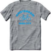 Amsterdam Bike City T-Shirt | Souvenirs Holland Kleding | Dames / Heren / Unisex Koningsdag shirt | Grappig Nederland Fiets Land Cadeau | - Donker Grijs - Gemaleerd - M