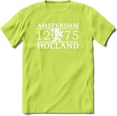 Amsterdam T-Shirt | Souvenirs Holland Kleding | Dames / Heren / Unisex Koningsdag shirt | Grappig Nederland Fiets Land Cadeau | - Groen - M