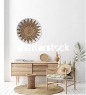 Wandborden-Rotan-Ø60cm -Wandbord-XL-Wanddecoratie-Wandschijven-Wandkleed-Wandschaal-Uma-Muurmand-Schalen-Fruitschalen-Rotanschaal-Zwart-Wit-Wandschijven-buiten