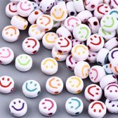 Smiley kralen 7mm | Mix van kleuren | 100 stuks