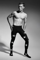 Adrian 3D mannenpanty met patroon Star 60DEN zwart/wit, maat M