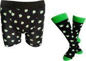 Verjaardag cadeau – BOXER SHORT met bij passende SOKKEN - Geschenk Set - Grappige boxer – Mannen Sokken – Heren Boxer Short - Leuke Boxer Short – Mannen Cadeau - Luckyday Short – O