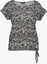 TwoDay geknoopt dames T-shirt met print - Zwart - Maat 3XL