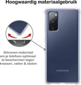 Samsung S20 FE Hoesje Siliconen - Samsung Galaxy S20 FE Hoes Transparant - Samsung S20 FE Case Shockproof +1 Gratis Glas screentrotector