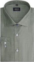 GENTS | Overhemd Heren Volwassenen Uni linnenlook mosgroen Maat M 39/40
