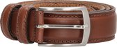 Double-D Leren Riem Heren - Hoge Kwaliteit Lederen Broeksriem Cognac Bruin 105 cm