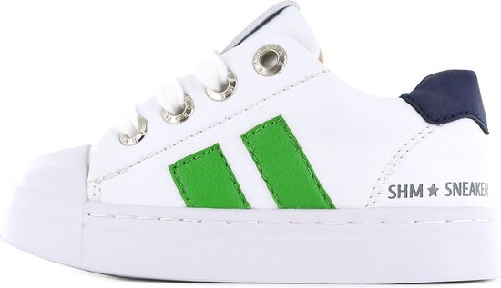 Sneakers | Jongens | white green | Leer | Shoesme | Maat 23